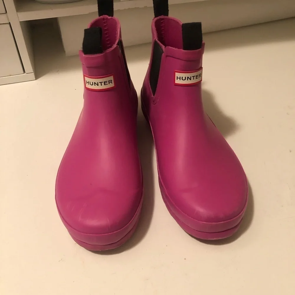 Hunter half booties pink